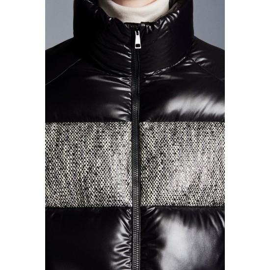 2022 Moncler Erine Short dunjacka Dam Down Puffer Coat Vinterjacka Grå Svart