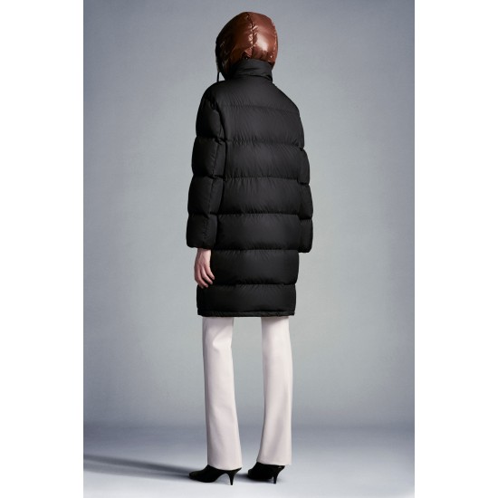 2022 Moncler Erysimum Parka Hooded Long dunjacka Dam Down Puffer Coat Vinterjacka Svart