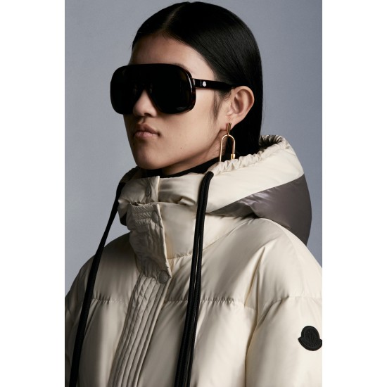 2022 Moncler Erysimum Parka Hooded Long dunjacka Dam Down Puffer Coat Vinterjacka Butter Vit