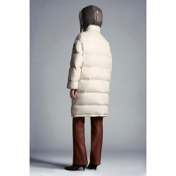 2022 Moncler Erysimum Parka Hooded Long dunjacka Dam Down Puffer Coat Vinterjacka Butter Vit