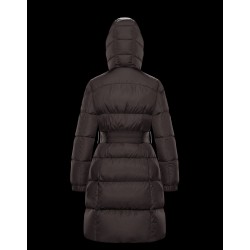 2022 Moncler Feuille Parka Hooded Long dunjacka Dam Down Puffer Coat Vinterjacka Dark Gray