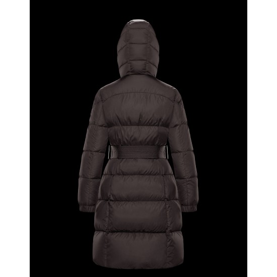 2022 Moncler Feuille Parka Hooded Long dunjacka Dam Down Puffer Coat Vinterjacka Dark Gray