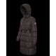 2022 Moncler Feuille Parka Hooded Long dunjacka Dam Down Puffer Coat Vinterjacka Dark Gray