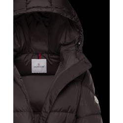 2022 Moncler Feuille Parka Hooded Long dunjacka Dam Down Puffer Coat Vinterjacka Dark Gray