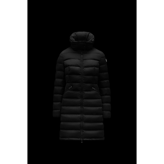 2022 Moncler Flammette Parka Long dunjacka Dam Down Puffer Coat Vinterjacka Svart