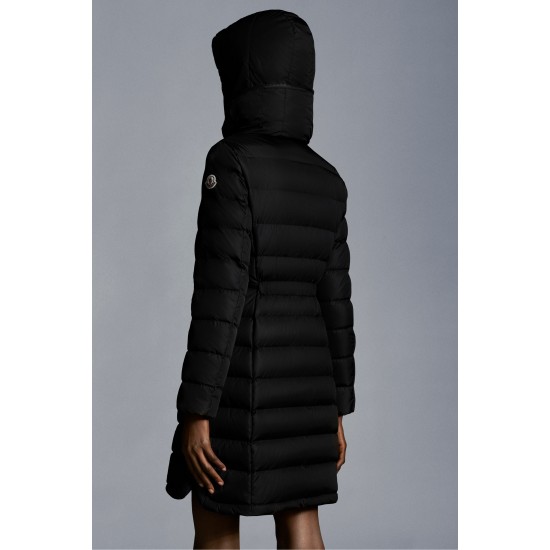 2022 Moncler Flammette Parka Long dunjacka Dam Down Puffer Coat Vinterjacka Svart