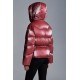 2022 Moncler Frele Short Hooded dunjacka Dam Down Puffer Coat Vinterjacka Cherry Rosa