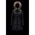 2022 Moncler Fulmarus Parka Fur Collar Hooded Long dunjacka Dam Down Puffer Coat Vinterjacka Svart