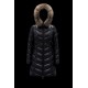 2022 Moncler Fulmarus Parka Fur Collar Hooded Long dunjacka Dam Down Puffer Coat Vinterjacka Svart