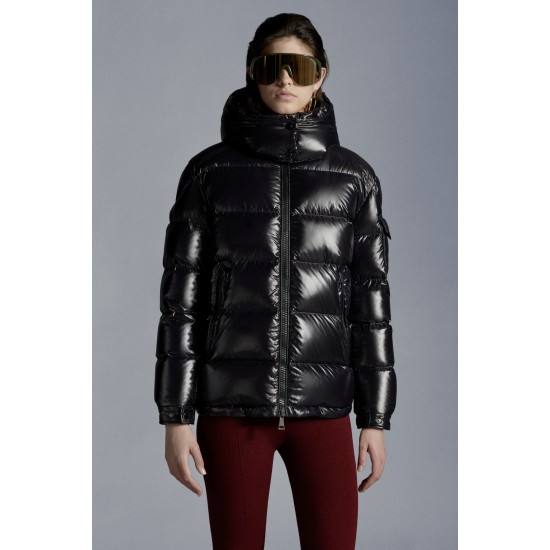 2022 Moncler Fustet Short dunjacka Dam Down Puffer Coat Vinterjacka Svart