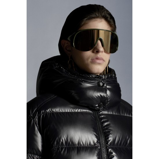 2022 Moncler Fustet Short dunjacka Dam Down Puffer Coat Vinterjacka Svart