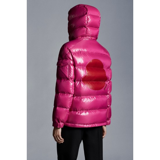 2022 Moncler Fustet Short dunjacka Dam Hooded Down Puffer Coat Vinterjacka Rosa