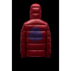 2022 Moncler Fustet Short dunjacka Dam Hooded Down Puffer Coat Vinterjacka Röd