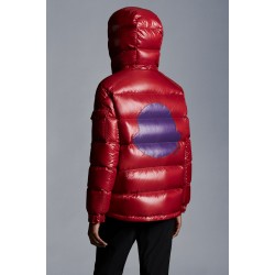 2022 Moncler Fustet Short dunjacka Dam Hooded Down Puffer Coat Vinterjacka Röd