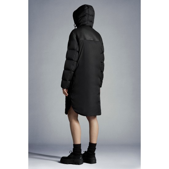 2022 Moncler Gaudine Parka Hooded Long dunjacka Dam Down Puffer Coat Vinterjacka Svart