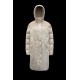 2022 Moncler Gaudine Parka Hooded Long dunjacka Dam Down Puffer Coat Vinterjacka Oatmeal Beige