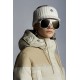 2022 Moncler Gaudine Parka Hooded Long dunjacka Dam Down Puffer Coat Vinterjacka Oatmeal Beige