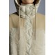 2022 Moncler Gaudine Parka Hooded Long dunjacka Dam Down Puffer Coat Vinterjacka Oatmeal Beige