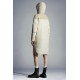 2022 Moncler Gaudine Parka Hooded Long dunjacka Dam Down Puffer Coat Vinterjacka Oatmeal Beige