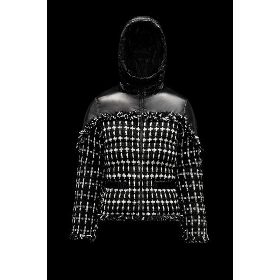 2022 Moncler Ginavelle Short dunjacka Dam Down Puffer Coat Vinterjacka Svart Vit