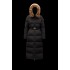 2022 Moncler Guimauve Parka Fur Collar Hooded Long dunjacka Dam Down Puffer Coat Vinterjacka Svart