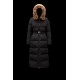 2022 Moncler Guimauve Parka Fur Collar Hooded Long dunjacka Dam Down Puffer Coat Vinterjacka Svart