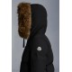 2022 Moncler Guimauve Parka Fur Collar Hooded Long dunjacka Dam Down Puffer Coat Vinterjacka Svart