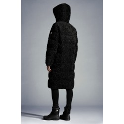 2022 Moncler Hainardia Parka Hooded Long dunjacka Dam Down Puffer Coat Vinterjacka Svart