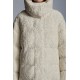 2022 Moncler Hainardia Parka Hooded Long dunjacka Dam Down Puffer Coat Vinterjacka Silk Vit