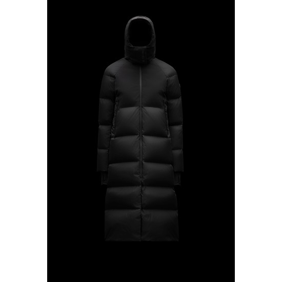 2022 Moncler Heliotrope Parka Long dunjacka Dam Down Puffer Coat Vinterjacka Svart