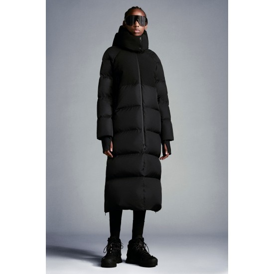 2022 Moncler Heliotrope Parka Long dunjacka Dam Down Puffer Coat Vinterjacka Svart