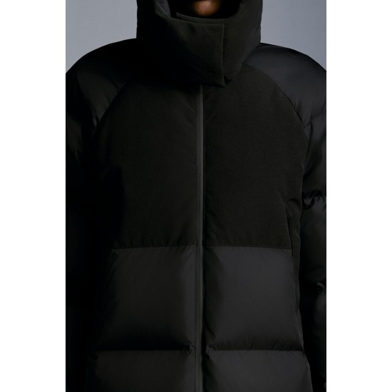 2022 Moncler Heliotrope Parka Long dunjacka Dam Down Puffer Coat Vinterjacka Svart