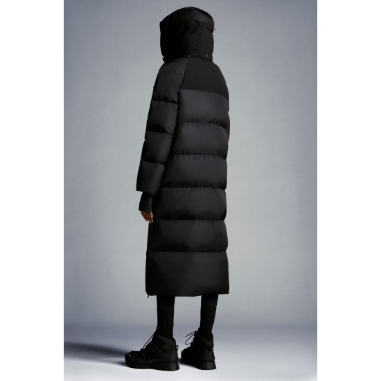 2022 Moncler Heliotrope Parka Long dunjacka Dam Down Puffer Coat Vinterjacka Svart