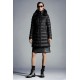 2022 Moncler Hermine Parka Hooded Long dunjacka Dam Down Puffer Coat Vinterjacka Svart