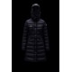 2022 Moncler Hermine Parka Hooded Long dunjacka Dam Down Puffer Coat Vinterjacka Night Blå