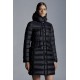 2022 Moncler Hermine Parka Hooded Long dunjacka Dam Down Puffer Coat Vinterjacka Night Blå