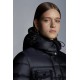 2022 Moncler Hermine Parka Hooded Long dunjacka Dam Down Puffer Coat Vinterjacka Night Blå