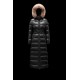 2022 Moncler Hudson Parka Fur Collar Hooded Long dunjacka Dam Down Puffer Coat Vinterjacka Svart