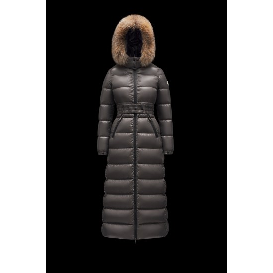 2022 Moncler Hudson Parka Long dunjacka Dam Down Puffer Coat Vinterjacka Dark Grå