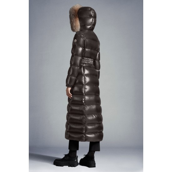 2022 Moncler Hudson Parka Long dunjacka Dam Down Puffer Coat Vinterjacka Dark Grå