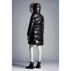 2022 Moncler Lalteron Parka Fur Collar Hooded Long dunjacka Dam Down Puffer Coat Vinterjacka Svart