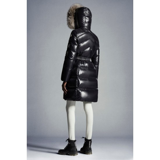 2022 Moncler Lalteron Parka Fur Collar Hooded Long dunjacka Dam Down Puffer Coat Vinterjacka Svart