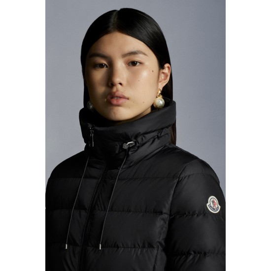 2022 Moncler Malban Parka Long dunjacka Dam Waist Down Puffer Coat Vinterjacka Svart