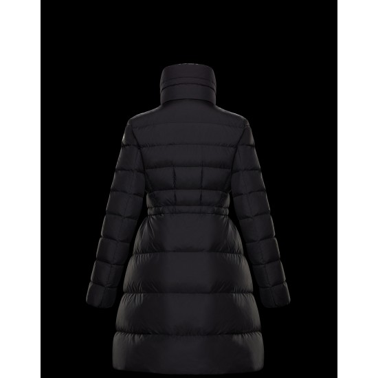 2022 Moncler Malban Parka Long dunjacka Dam Waist Down Puffer Coat Vinterjacka Svart