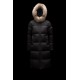 2022 Moncler Marrionnier Parka Fur Hooded Collar Long dunjacka Dam Down Puffer Coat Vinterjacka Svart