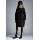 2022 Moncler Marrionnier Parka Fur Hooded Collar Long dunjacka Dam Down Puffer Coat Vinterjacka Svart