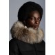 2022 Moncler Marrionnier Parka Fur Hooded Collar Long dunjacka Dam Down Puffer Coat Vinterjacka Svart