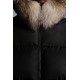 2022 Moncler Marrionnier Parka Fur Hooded Collar Long dunjacka Dam Down Puffer Coat Vinterjacka Svart