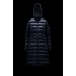 2022 Moncler Moka Hooded Long dunjacka Dam Down Puffer Coat Vinterjacka Night Blå