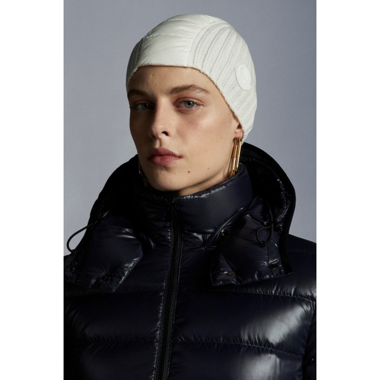 2022 Moncler Moka Hooded Long dunjacka Dam Down Puffer Coat Vinterjacka Night Blå